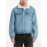 Calvin Klein Unisex Sherpa Trucker Tinted Thundra Denim Jacket In Denim
