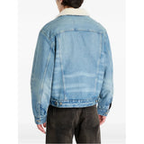 Calvin Klein Unisex Sherpa Trucker Tinted Thundra Denim Jacket In Denim