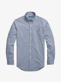 Polo Mens Long Sleeve Small Check Shirt In Navy & White