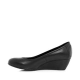 Green Cross Womens Medium Wedge Court Heels In Black