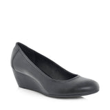 Green Cross Womens Medium Wedge Court Heels In Black