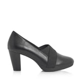 Green Cross Ladies High Heel Court Cross Over Elastic In Black