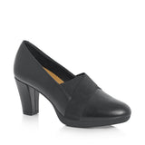 Green Cross Ladies High Heel Court Cross Over Elastic In Black