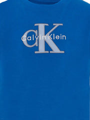 Calvin Klein Boys Msw Monologo Short Sleeve T-Shirt In Blue