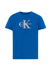 Calvin Klein Boys Msw Monologo Short Sleeve T-Shirt In Blue