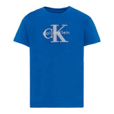 Calvin Klein Boys Msw Monologo Short Sleeve T-Shirt In Blue