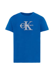 Calvin Klein Boys Msw Monologo Short Sleeve T-Shirt In Blue