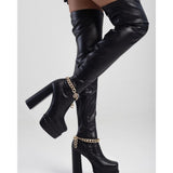 Sissyboy Sh751 Ladies Thigh High Platform Boots Black