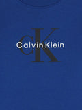 Calvin Klein Kids Ck Monogram Terry Cn Sweatshirt In Blue