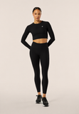 Freddy Womens Knitted 7/8 Leggings High Waisted In Black