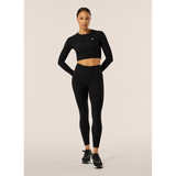 Freddy Womens Knitted 7/8 Leggings High Waisted In Black