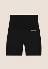Freddy Womens Knitted Seamless Legging Short In Black