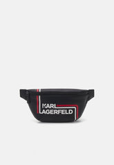Karl Lagerfeld K Essential Striped Waist Bag In Black & Red