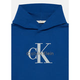 Calvin Klein Boys Light Monologo Hoodie In Blue