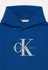 Calvin Klein Boys Light Monologo Hoodie In Blue