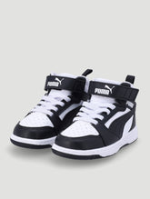 Puma Boys rebound V6 Mid Ac+ Inf Shoes In Black & White