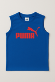 Puma Boys Essential Logo Tank Top In Blue