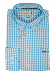 Pringle Mens Long Sleeve Classic Shirt In Blue And White