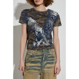 Diesel Ladies T-Uncutie-Long T-Shirt In Multicolour