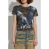 Diesel Ladies T-Uncutie-Long T-Shirt In Multicolour