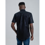 Ben Sherman Mens Linen Short Sleeve Shirt In Black