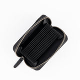Lefel Mens Leather Zip Around & Front Card Holder In Black