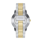 Fossil Mens Minimalist 3 hand Black Dial Watch In Gold & Silver
