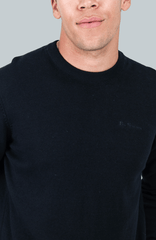 Bensherman Knit Crew Neck Sweater In Black