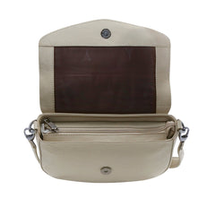 Lefel Round Flap Sling Bag In Sand