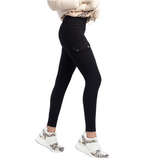 Sissy boy Womens Snapback High Rise Knit Crago Jeans In Black