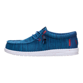 Hey Dude Mens Wally Stretch Mesh Shoes In Blue