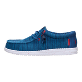 Hey Dude Mens Wally Stretch Mesh Shoes In Blue