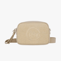 Fenn Weave Crossbody Bag In Beige