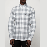 Polo Mens Large Gingham Long Sleeves Shirt In White Multi