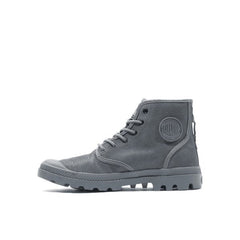 Palladium 74375 Mens Pampa Hi Coated Shoes Metal Grey