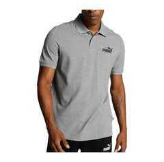 Puma Mens Ess Grey Pique Polo Golfer