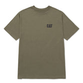 Caterpillar Mens Small Logo T-Shirt In Dusty Olive/Washed Black