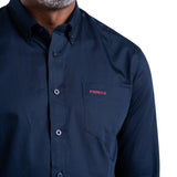 Pringle Mens William Long Sleeve Classic Shirt In Navy