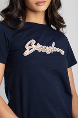Sissyboy T-Shirts With Pearls and Bling For Ladies In Navy