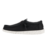 Hey Dude Mens Wally Black And White Stretch Mesh Shoes