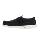 Hey Dude Mens Wally Black And White Stretch Mesh Shoes