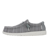 Hey Dude Mens Wally Grey Stretch Mesh Shoes