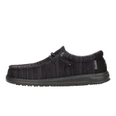 Hey Dude Mens Wally Black Stretch Mesh Shoes