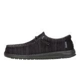 Hey Dude Mens Wally Black Stretch Mesh Shoes