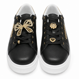 Sissy Boy Womens Gabriella Sneakers With Charms In Black