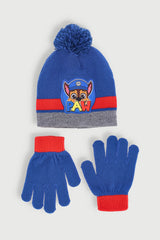 2Pc Beanie & Glove Set Paw Patrol Boys Blue
