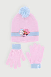 Girls 2Pc Beanie & Glove Set Gabby'S Dollhouse Pink
