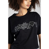 Sissy boy Womens Boxy Oversized T-Shirt In Black
