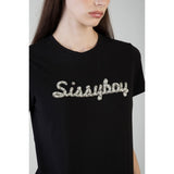 Sissy boy Womens Regular T-shirt With Raised Pearl In Black