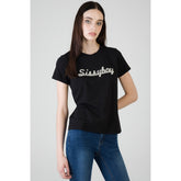 Sissy boy Womens Regular T-shirt With Raised Pearl In Black